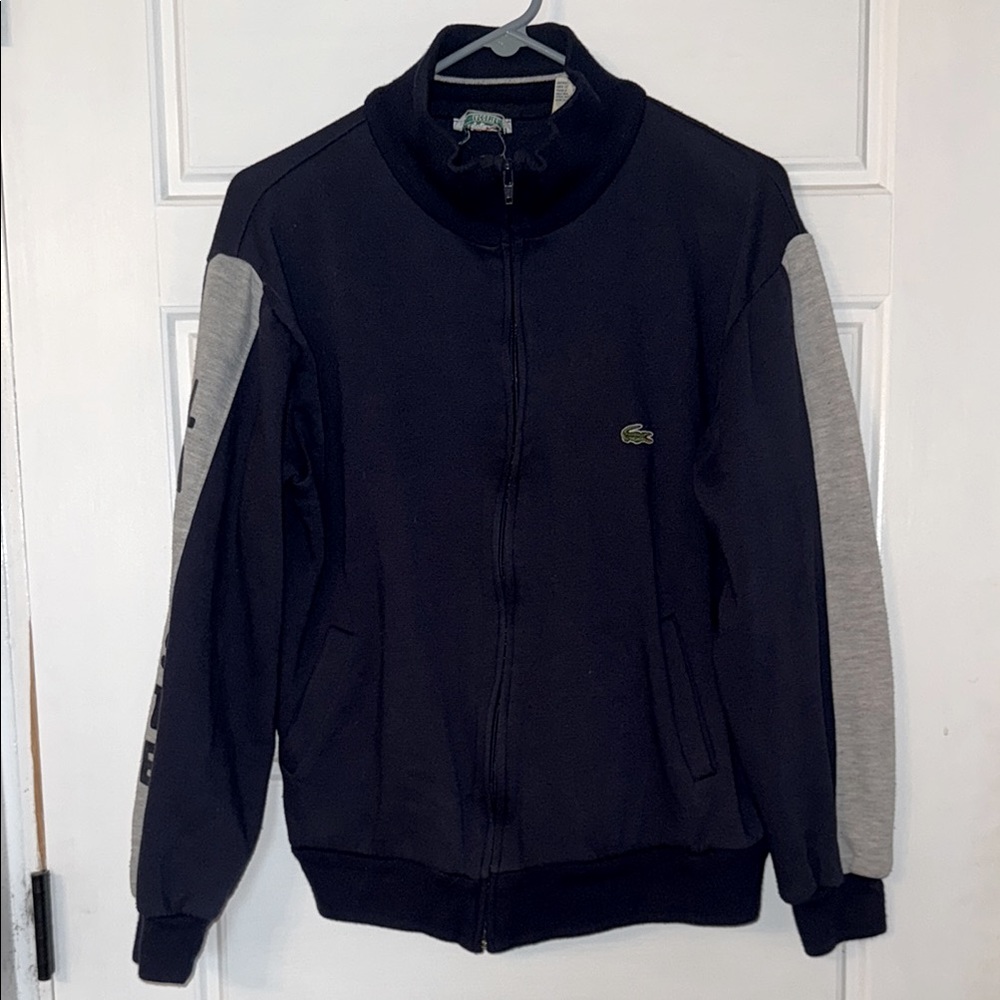 VTG Lacoste Navy and Gray Track Jacket